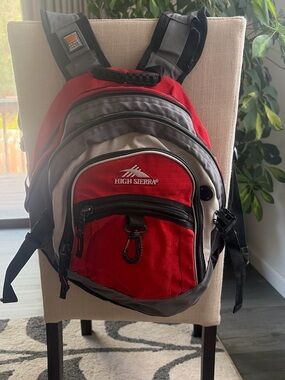 High Sierra Red and Gray Compact Men's Backpack